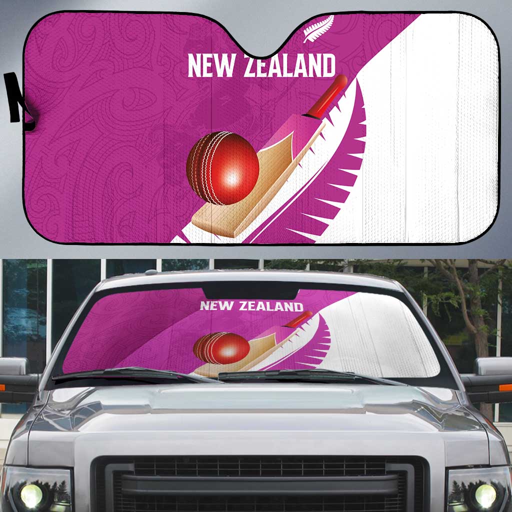 New Zealand Cricket Auto Sun Shade Kiwi Birds Haka Dance Pink Fern Sporty Style LT03 Pink - Polynesian Pride
