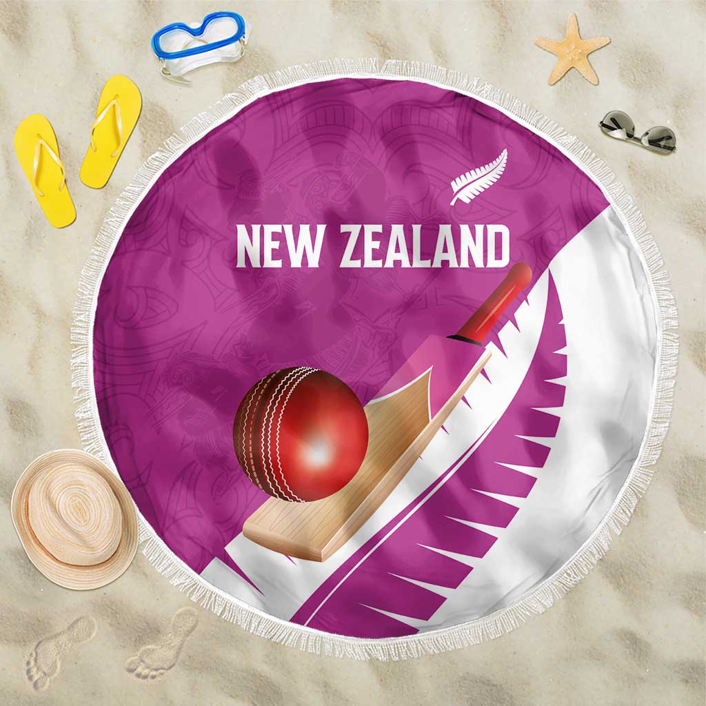 New Zealand Cricket Beach Blanket Kiwi Birds Haka Dance Pink Fern Sporty Style LT03 One Size 150cm Pink - Polynesian Pride