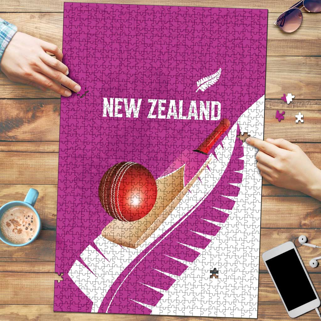 New Zealand Cricket Puzzle Kiwi Birds Haka Dance Pink Fern Sporty Style LT03 Pink - Polynesian Pride