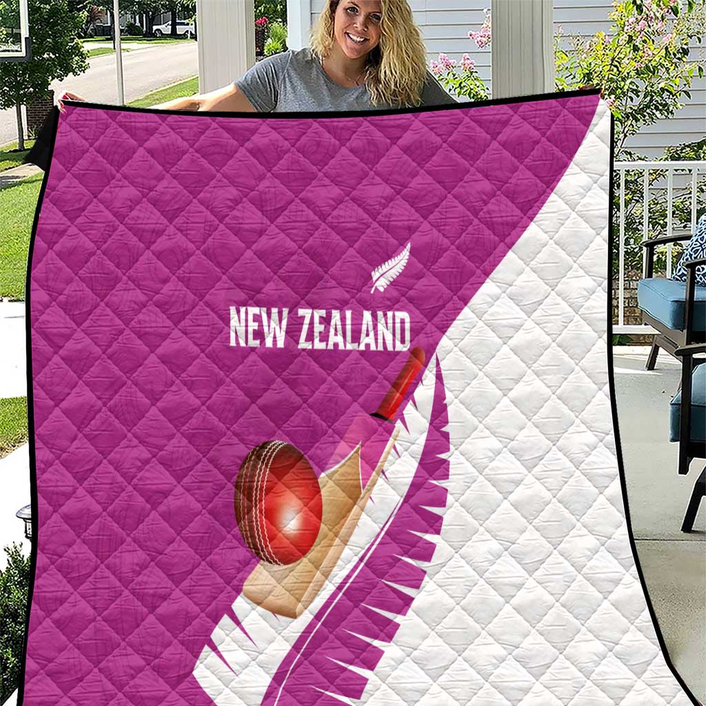 New Zealand Cricket Quilt Kiwi Birds Haka Dance Pink Fern Sporty Style LT03 Pink - Polynesian Pride