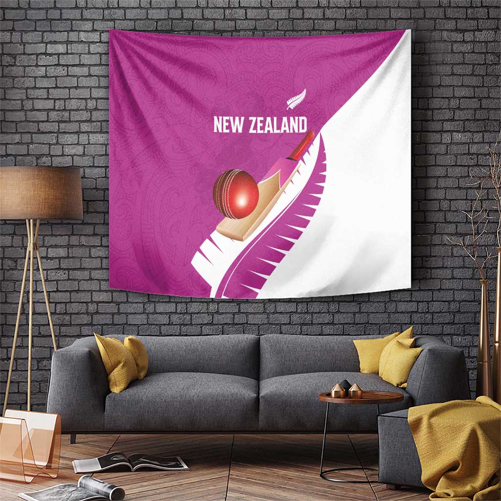 New Zealand Cricket Tapestry Kiwi Birds Haka Dance Pink Fern Sporty Style LT03 Pink - Polynesian Pride