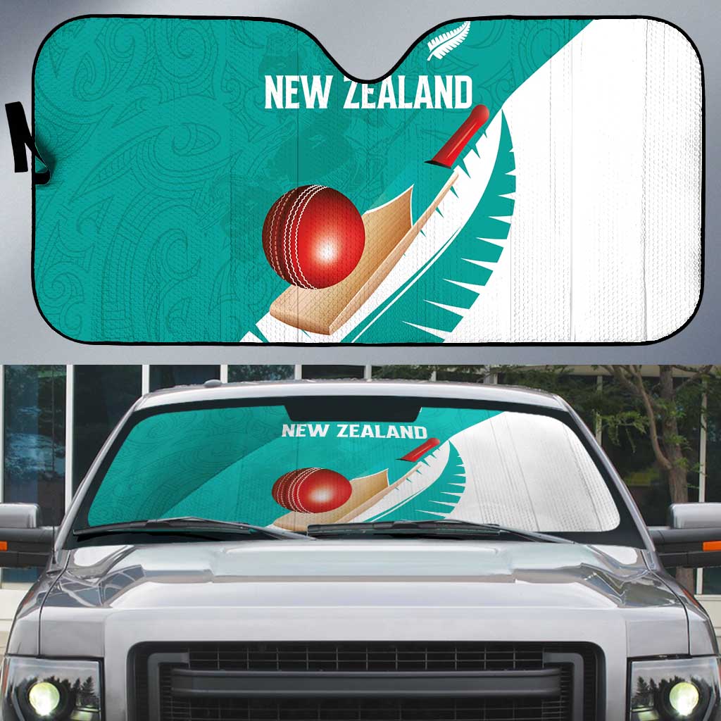 New Zealand Cricket Auto Sun Shade Kiwi Birds Haka Dance Turquoise Fern Sporty Style LT03 Turquoise - Polynesian Pride