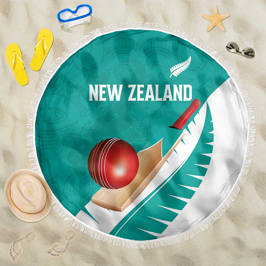 New Zealand Cricket Beach Blanket Kiwi Birds Haka Dance Turquoise Fern Sporty Style LT03 One Size 150cm Turquoise - Polynesian Pride