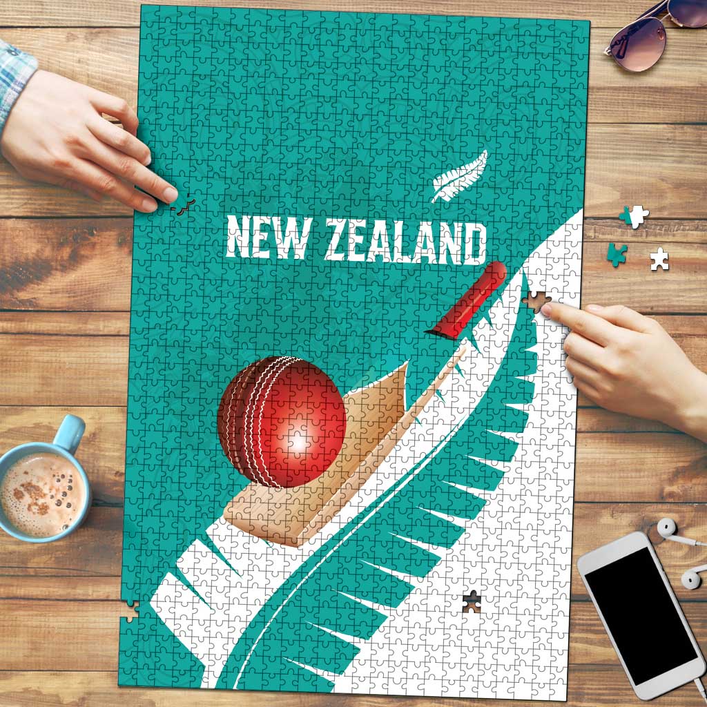 New Zealand Cricket Puzzle Kiwi Birds Haka Dance Turquoise Fern Sporty Style LT03 Turquoise - Polynesian Pride