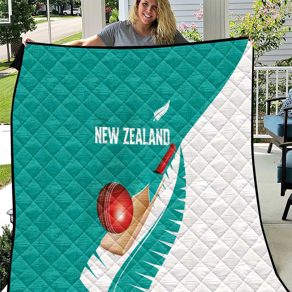 New Zealand Cricket Quilt Kiwi Birds Haka Dance Turquoise Fern Sporty Style LT03 Turquoise - Polynesian Pride