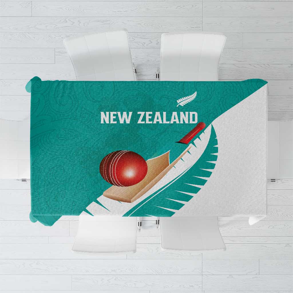New Zealand Cricket Tablecloth Kiwi Birds Haka Dance Turquoise Fern Sporty Style LT03 Turquoise - Polynesian Pride