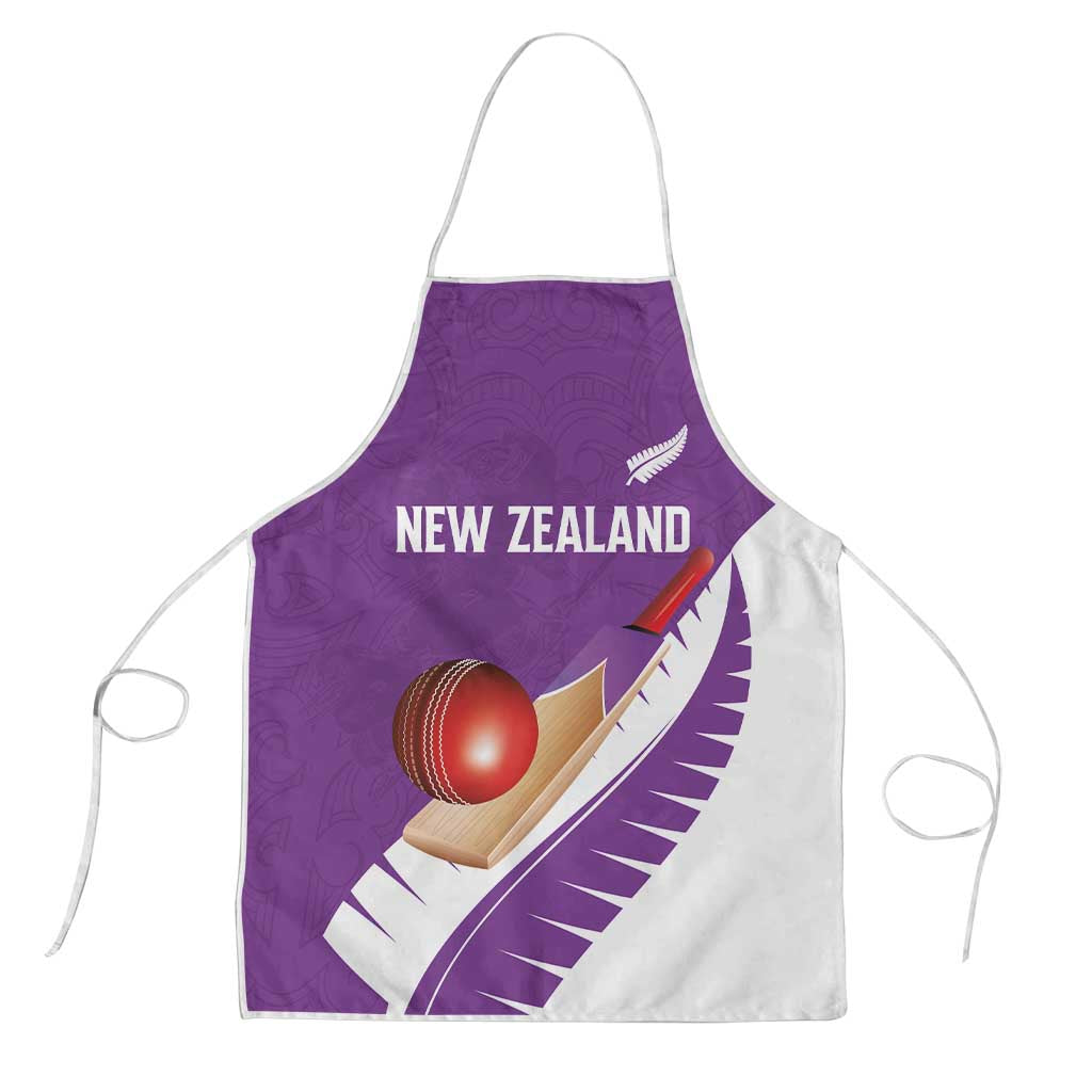 New Zealand Cricket Apron Kiwi Birds Haka Dance Purple Fern Sporty Style LT03 Purple - Polynesian Pride