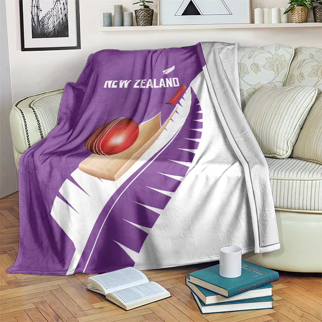 New Zealand Cricket Blanket Kiwi Birds Haka Dance Purple Fern Sporty Style LT03 Purple - Polynesian Pride