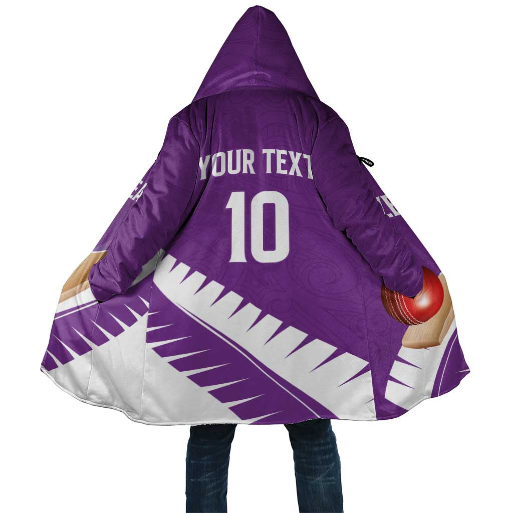 Custom New Zealand Cricket Cloak Kiwi Birds Haka Dance Purple Fern Sporty Style LT03 Unisex Purple - Polynesian Pride