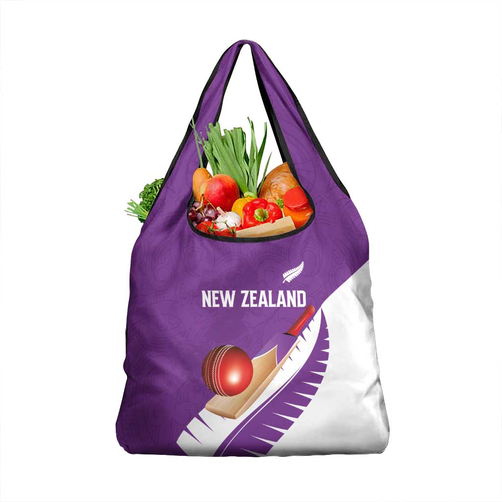New Zealand Cricket Grocery Bag Kiwi Birds Haka Dance Purple Fern Sporty Style LT03 1-pack One Size Purple - Polynesian Pride