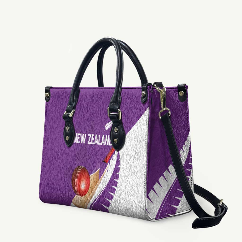 New Zealand Cricket Leather Bag Kiwi Birds Haka Dance Purple Fern Sporty Style LT03 Purple - Polynesian Pride