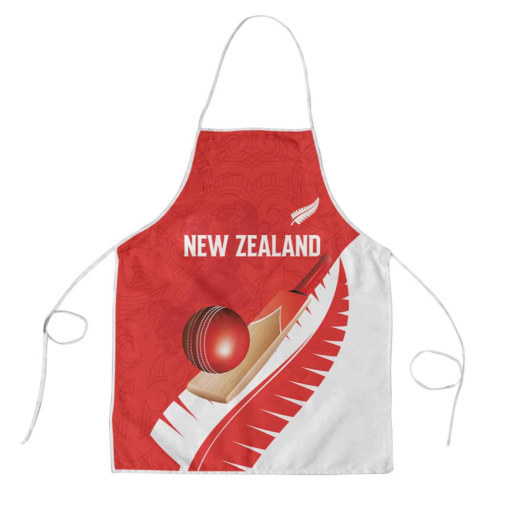New Zealand Cricket Apron Kiwi Birds Haka Dance Red Fern Sporty Style LT03 Red - Polynesian Pride