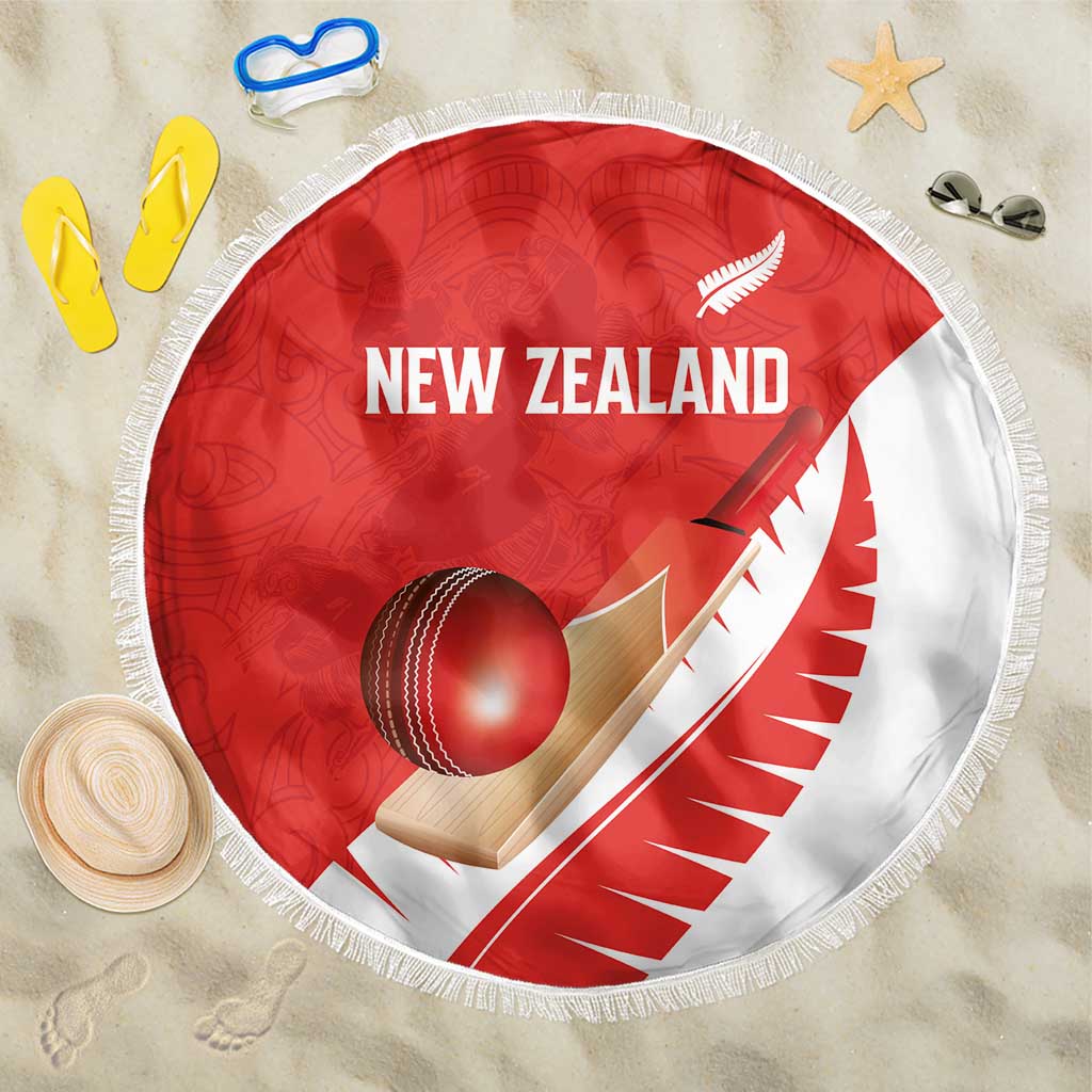 New Zealand Cricket Beach Blanket Kiwi Birds Haka Dance Red Fern Sporty Style LT03 One Size 150cm Red - Polynesian Pride