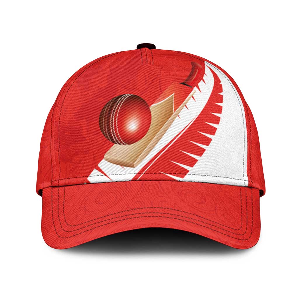 New Zealand Cricket Classic Cap Kiwi Birds Haka Dance Red Fern Sporty Style LT03 Universal Fit Red - Polynesian Pride