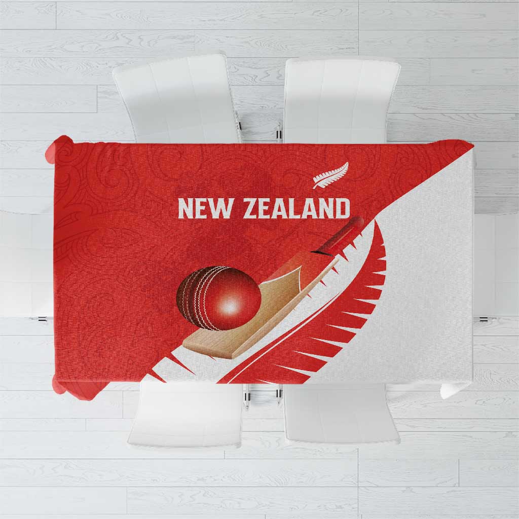 New Zealand Cricket Tablecloth Kiwi Birds Haka Dance Red Fern Sporty Style LT03 Red - Polynesian Pride