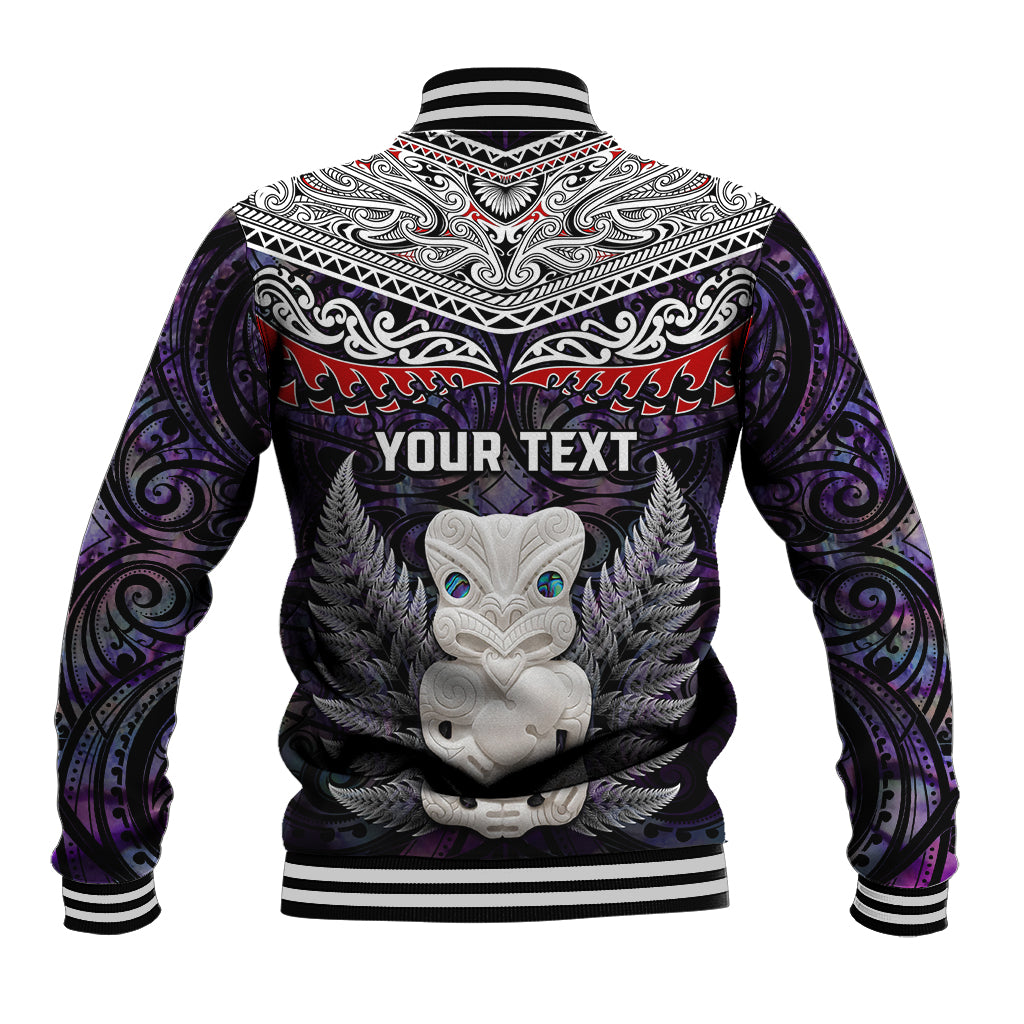 New Zealand Hei Tiki Baseball Jacket Maori Purple Papua Shell Pattern LT03 - Polynesian Pride