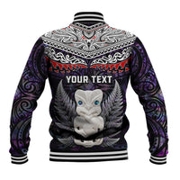 New Zealand Hei Tiki Baseball Jacket Maori Purple Papua Shell Pattern LT03 - Polynesian Pride