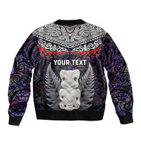 New Zealand Hei Tiki Bomber Jacket Maori Purple Papua Shell Pattern LT03 - Polynesian Pride