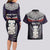 New Zealand Hei Tiki Couples Matching Long Sleeve Bodycon Dress and Hawaiian Shirt Maori Purple Papua Shell Pattern LT03 - Polynesian Pride