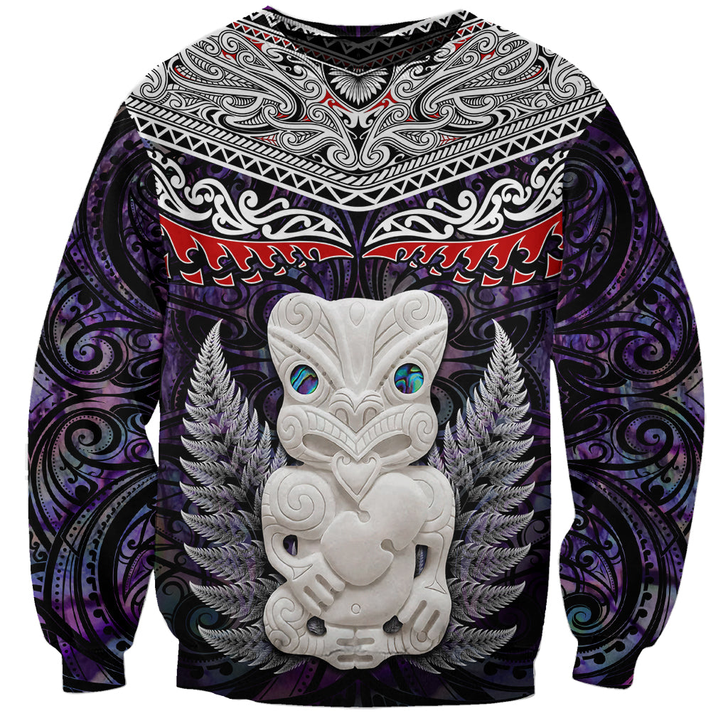 New Zealand Hei Tiki Sweatshirt Maori Purple Papua Shell Pattern LT03 Unisex Purple - Polynesian Pride