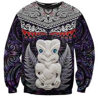 New Zealand Hei Tiki Sweatshirt Maori Purple Papua Shell Pattern LT03 Unisex Purple - Polynesian Pride