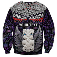 New Zealand Hei Tiki Sweatshirt Maori Purple Papua Shell Pattern LT03 - Polynesian Pride