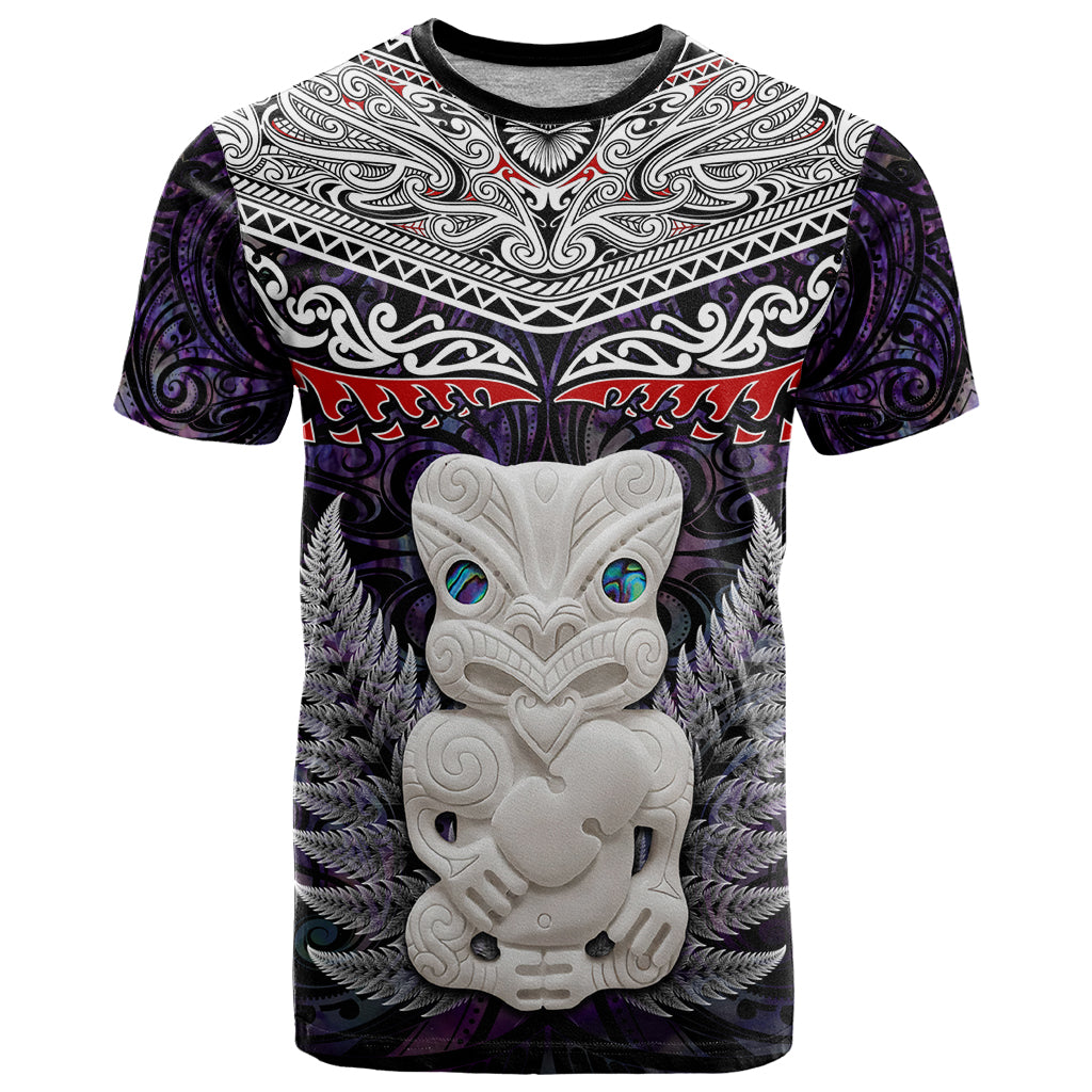 New Zealand Hei Tiki T Shirt Maori Purple Papua Shell Pattern LT03 Purple - Polynesian Pride