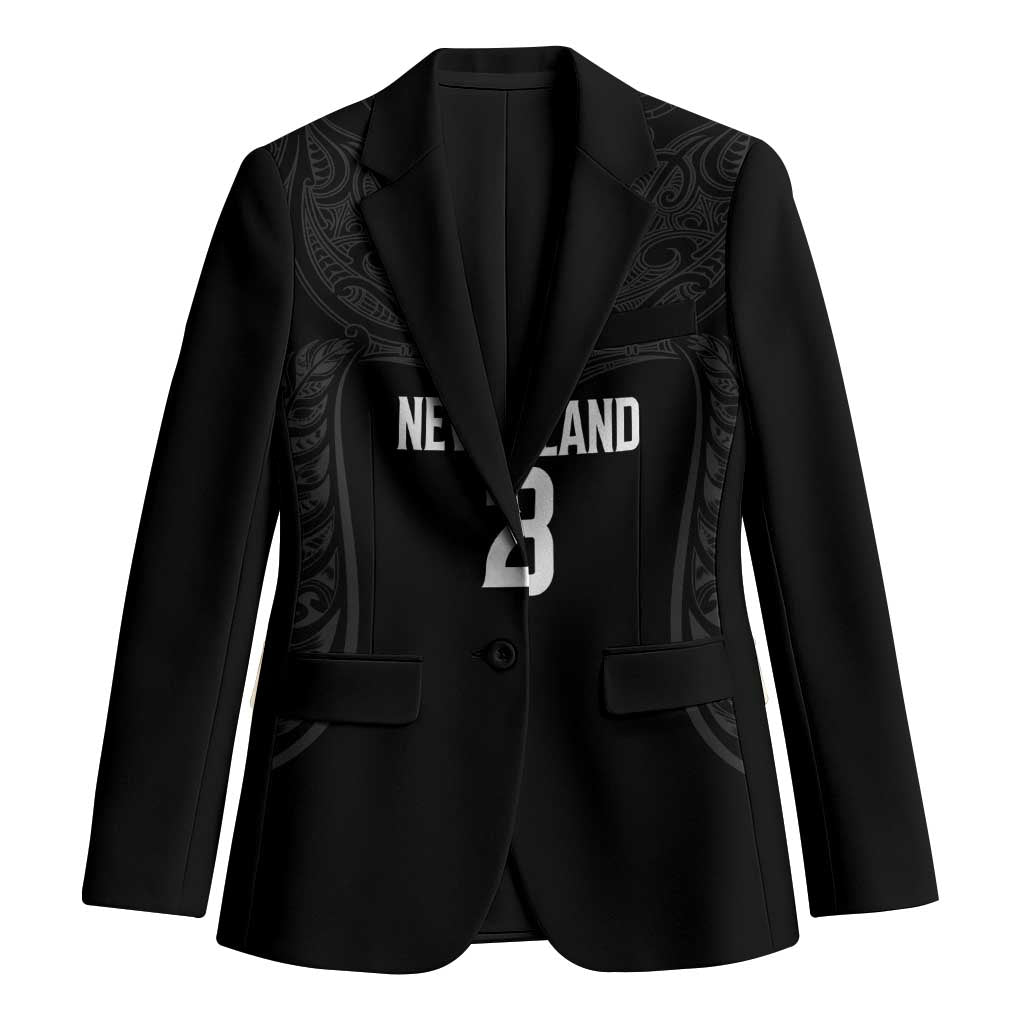 New Zealand Basketball Ta Moko Tribal Custom Blazer LT03 Unisex Black - Polynesian Pride
