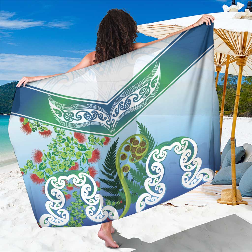 Aotearoa New Zealand Natural Plants Sarong Pohutukawa with Silver Ferns Koru Frond Maori Tattoos LT03 One Size 44 x 66 inches Multicolor - Polynesian Pride
