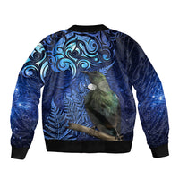 New Zealand Tui Bird Matariki Bomber Jacket Maori New Year with Galaxy Fern LT03 - Polynesian Pride