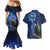 New Zealand Tui Bird Matariki Couples Matching Mermaid Dress and Hawaiian Shirt Maori New Year with Galaxy Fern