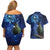 New Zealand Tui Bird Matariki Couples Matching Off Shoulder Short Dress and Hawaiian Shirt Maori New Year with Galaxy Fern