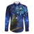 New Zealand Tui Bird Matariki Family Matching Long Sleeve Bodycon Dress and Hawaiian Shirt Maori New Year with Galaxy Fern