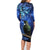 New Zealand Tui Bird Matariki Family Matching Long Sleeve Bodycon Dress and Hawaiian Shirt Maori New Year with Galaxy Fern