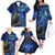 New Zealand Tui Bird Matariki Family Matching Off The Shoulder Long Sleeve Dress and Hawaiian Shirt Maori New Year with Galaxy Fern