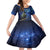 New Zealand Tui Bird Matariki Family Matching Off Shoulder Short Dress and Hawaiian Shirt Maori New Year with Galaxy Fern