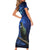 New Zealand Tui Bird Matariki Family Matching Short Sleeve Bodycon Dress and Hawaiian Shirt Maori New Year with Galaxy Fern