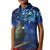 New Zealand Tui Bird Matariki Kid Polo Shirt Maori New Year with Galaxy Fern