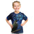 New Zealand Tui Bird Matariki Kid T Shirt Maori New Year with Galaxy Fern