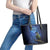 New Zealand Tui Bird Matariki Leather Tote Bag Maori New Year with Galaxy Fern