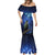 New Zealand Tui Bird Matariki Mermaid Dress Maori New Year with Galaxy Fern