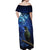 New Zealand Tui Bird Matariki Off Shoulder Maxi Dress Maori New Year with Galaxy Fern