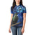 New Zealand Tui Bird Matariki Women Polo Shirt Maori New Year with Galaxy Fern