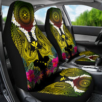 Hawaii Kanaka Maoli Car Seat Cover Double Shark and Hibiscus Flowers LT03 - Polynesian Pride