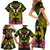 Hawaii Kanaka Maoli Family Matching Short Sleeve Bodycon Dress and Hawaiian Shirt Double Shark and Hibiscus Flowers