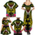 Hawaii Kanaka Maoli Family Matching Summer Maxi Dress and Hawaiian Shirt Double Shark and Hibiscus Flowers