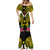 Hawaii Kanaka Maoli Mermaid Dress Double Shark and Hibiscus Flowers