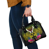 Hawaii Kanaka Maoli Shoulder Handbag Double Shark and Hibiscus Flowers LT03 - Polynesian Pride
