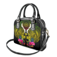 Hawaii Kanaka Maoli Shoulder Handbag Double Shark and Hibiscus Flowers LT03 - Polynesian Pride