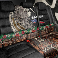 Samoa Siapo Polynesian Art Back Car Seat Cover Tropical Flowers and Tatau Pattern Brown LT03 - Polynesian Pride